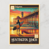 Huntington Beach, Kalifornien | Vintage Postkarte (Vorderseite)