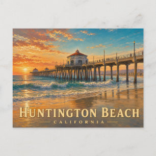 Huntington Beach Kalifornien Vintage-Reisepostkart Postkarte