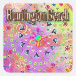 Huntington Beach Lucky Golden Sticker