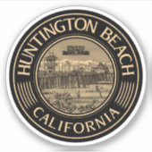 HUNTINGTON BEACH ORANGE KALIFORNIA VINTAG AUFKLEBER (Vorderseite)