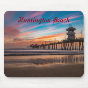Huntington Beach Pier bei Sonnenuntergang Mousepad