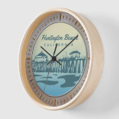 Huntington Beach Pier, CA - Custom Design Uhr (Winkel)