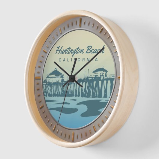 Huntington Beach Pier, CA - Custom Design Uhr (Winkel)