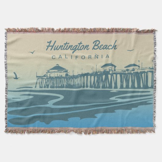 Huntington Beach Pier, CA - kundenspezifische Decke (Vorderseite)