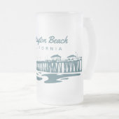 Huntington Beach Pier, CA - kundenspezifische Mattglas Bierglas (VorderseiteRechts)