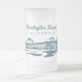 Huntington Beach Pier, CA - kundenspezifische Mattglas Bierglas (Mittel)