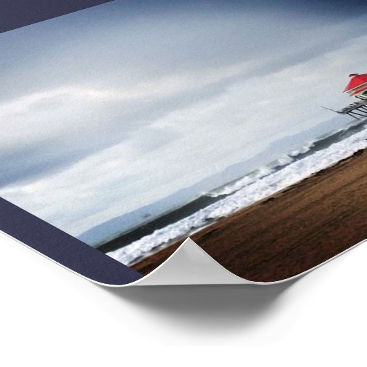 Huntington Beach Pier, CA Poster (Ecke)