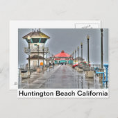 Huntington Beach Pier ' California Postkarte (Vorne/Hinten)