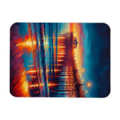 Huntington Beach Pier California Sonnenuntergang M Magnet (Horizontal)