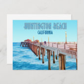 Huntington Beach Pier California Vintag Flat Card (Vorne/Hinten)