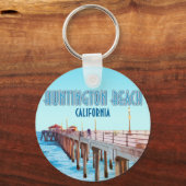 Huntington Beach Pier California Vintag Schlüsselanhänger (Vorderseite)