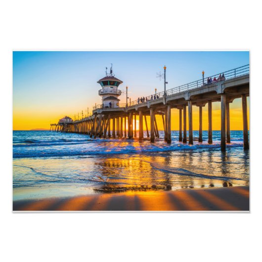 Huntington Beach Pier Foto Print (Vorne)
