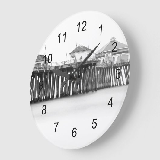 Huntington Beach Pier Große Wanduhr (Winkel)