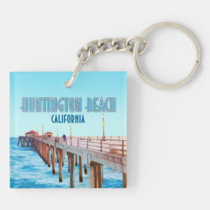 Huntington Beach Pier Kalifornien Vintage Schlüsselanhänger