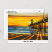Huntington Beach Pier Postcard Postkarte (Vorne/Hinten)