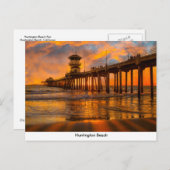 Huntington Beach Pier Postcard Postkarte (Vorne/Hinten)