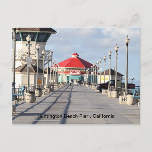 Huntington Beach Pier Postkarte (Vorderseite)