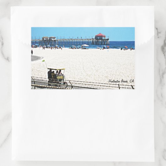 Huntington Beach Pier Rechteckiger Aufkleber (Tasche)