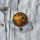 Huntington Beach Pier Sonnenuntergangs-Button - Jo Button (Beispiel)