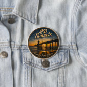 Huntington Beach Pier Sonnenuntergangs-Button - Jo Button (Beispiel)