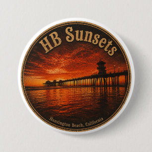 Huntington Beach Pier Sonnenuntergangs-Knöpfe - Jo Button