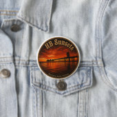 Huntington Beach Pier Sonnenuntergangs-Knöpfe - Jo Button (Beispiel)