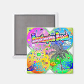 Huntington Beach Quadro Seasons Magnet (Vorderseite/Rückseite)