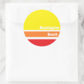 Huntington Beach Retro-Aufkleber Runder Aufkleber (Tasche)