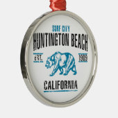 Huntington Beach Silbernes Ornament (Rechts)