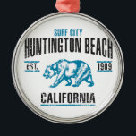 Huntington Beach Silbernes Ornament<br><div class="desc">Huntington Beach</div>