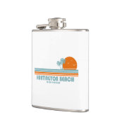 Huntington Beach South Carolina Sun Palm Trees Flachmann (Links)