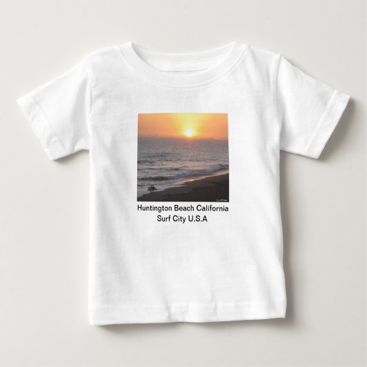Huntington Beach "Surf City" Baby T-shirt (Vorderseite)