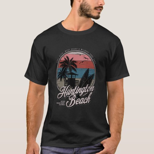 Huntington Beach Surf City West Coastu2019s Wildes T-Shirt (Vorderseite)