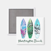 Huntington Beach Surfboards Magnet (Vorderseite/Rückseite)