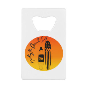 "Huntington Beach Surfboards und Sonnenuntergänge" Geldbeutel Flaschenöffner