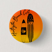 Huntington Beach Surfboards und Sunsets Button (Vorderseite)