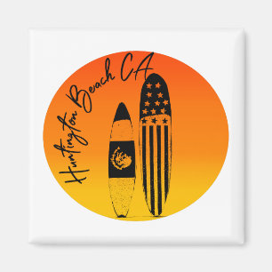 Huntington Beach Surfbretter und Sonnenuntergänge Magnet