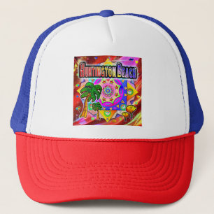 Huntington Beach Tropical Friends Hat Truckerkappe