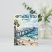 Huntington Beach USA Postkarte (Stehend Vorderseite)