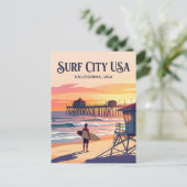 Huntington Beach USA Postkarte (Stehend Vorderseite)