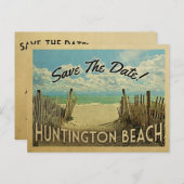 Huntington Beach Vintag Save the Date Ankündigungspostkarte (Vorne/Hinten)