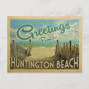 Huntington Beach Vintage Travel Postkarte