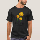 Huntington California CA Poppy Blume Staat City V T-Shirt (Vorderseite)