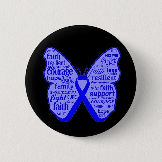Huntington Disease Butterfly Ribbon Button (Vorderseite)