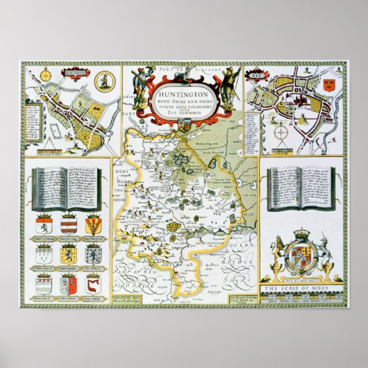 Huntington, eingraviert von Jodocus Hondius Poster (Vorne)