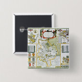 Huntington, graviert von Jodocus Hondius Button (Vorne & Hinten)