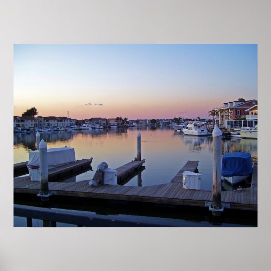 Huntington Harbour Sunset Poster (Vorne)