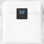 Huntington’S Disease Awareness Butterfly Quadratischer Aufkleber (Tasche)