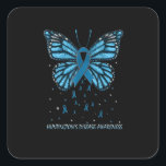 Huntington’S Disease Awareness Butterfly Quadratischer Aufkleber<br><div class="desc">Huntington’S Disease Awareness Butterfly</div>
