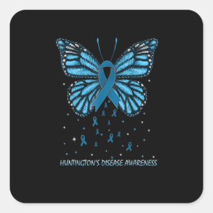 Huntington’S Disease Awareness Butterfly Quadratischer Aufkleber